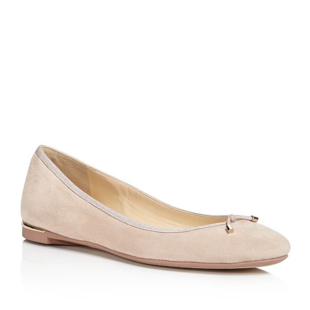 Jimmy Choo Beige Flats with Bow Detail